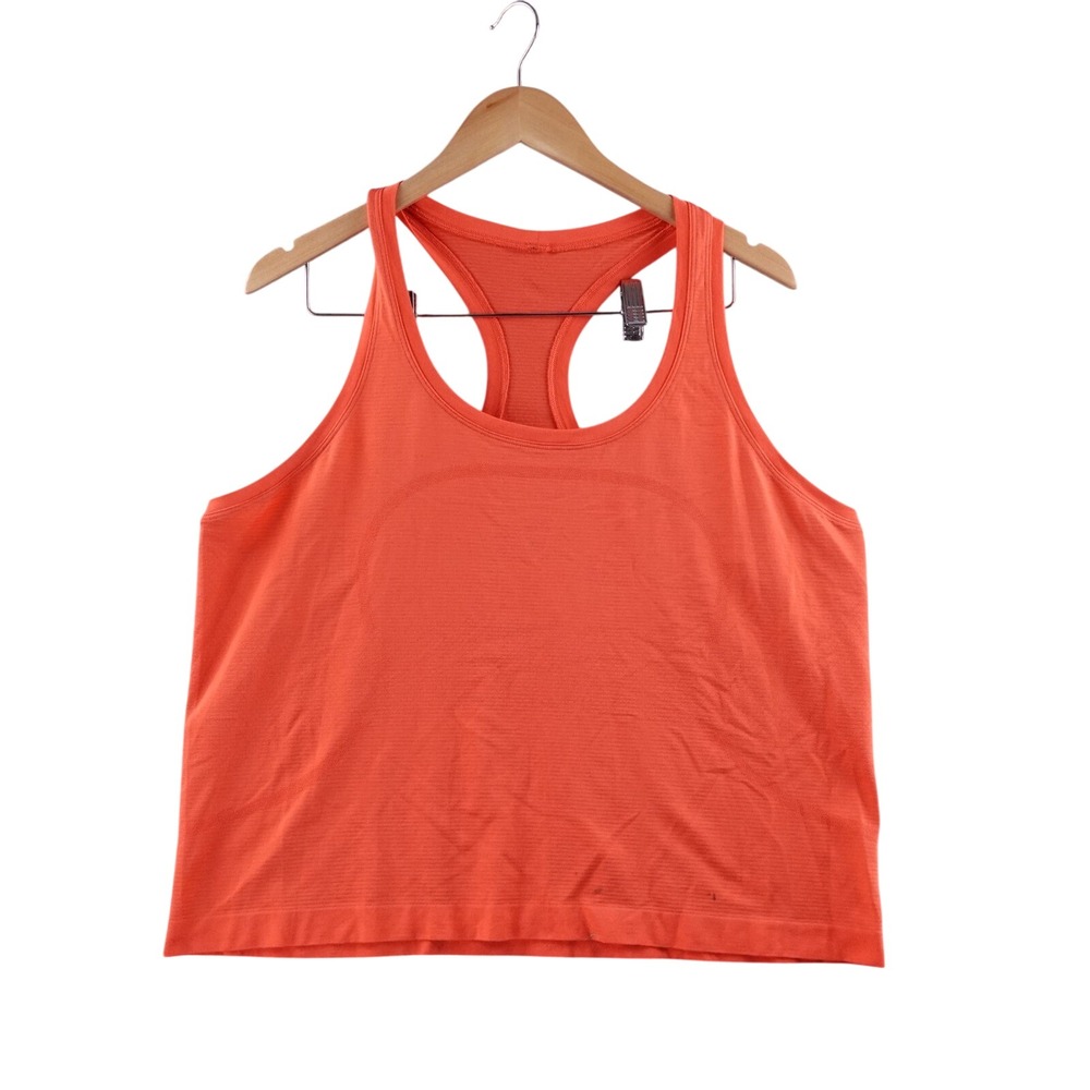 Lululemon Orange Racerback Tank Top Athletic Workout Gym Breathable Women's 16